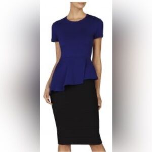Elegant Blue Women's Peplum Top